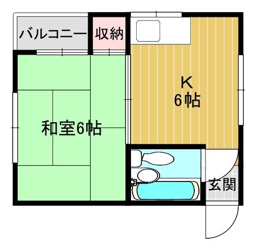 近鉄南大阪線針中野駅6階建築46年の間取り