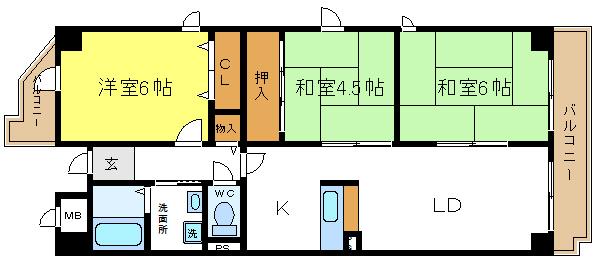 レインボーハイツの間取り