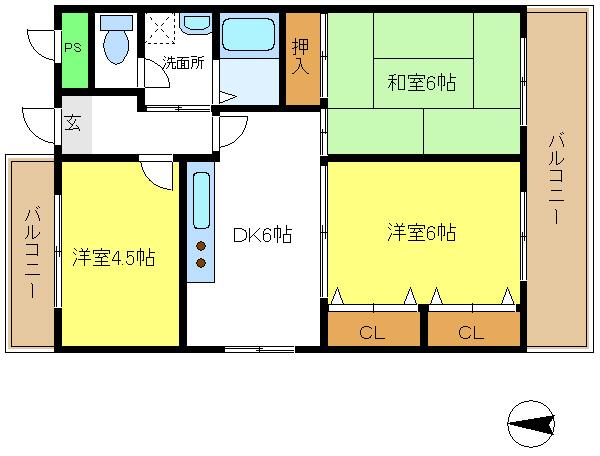 片岡マンション2の間取り