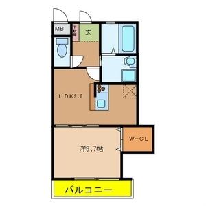 大阪府大阪市東住吉区矢田１丁目（アパート）の賃貸物件の間取り