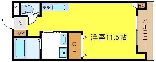 大阪府大阪市平野区加美北２丁目（アパート）の賃貸物件の間取り