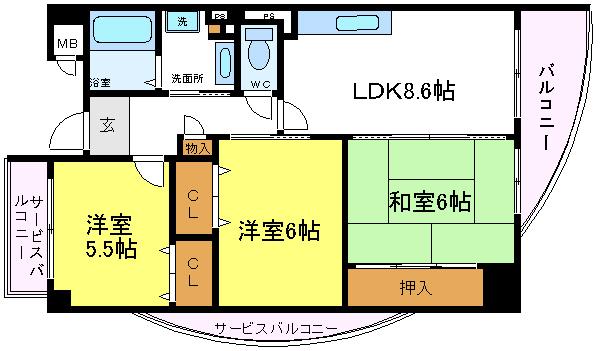 サンヴァレンティアの間取り