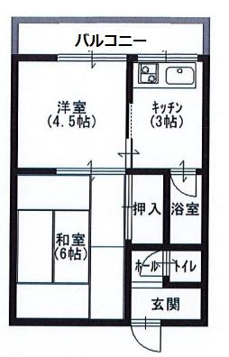 近鉄南大阪線道明寺駅5階建築53年の間取り