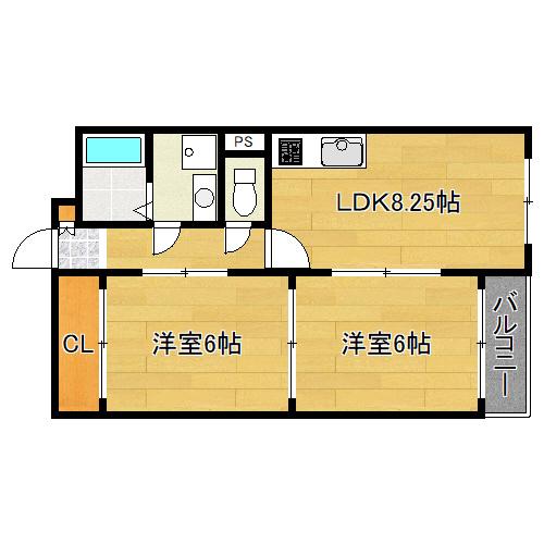 近鉄南大阪線矢田駅4階建築40年の間取り