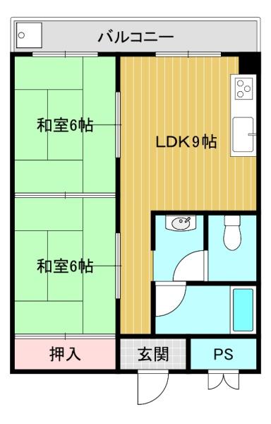 JR関西本線柏原駅6階建築46年の間取り