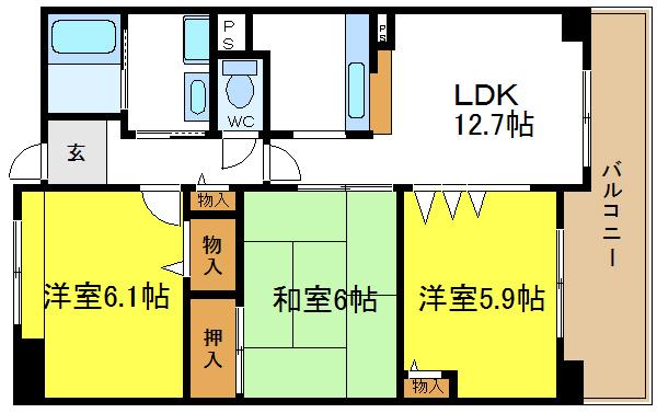 コーシャハイツ中野の間取り