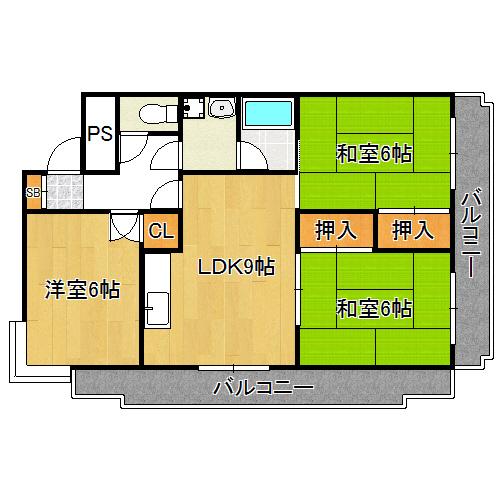 マンション津坂の間取り