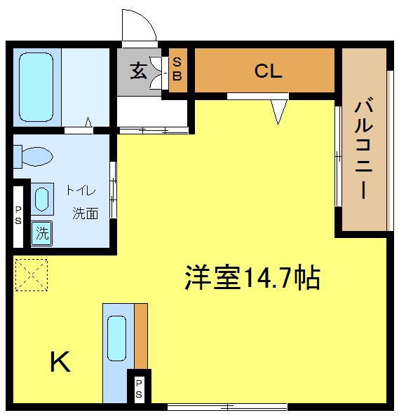 大阪府大阪市平野区平野南２丁目（アパート）の賃貸物件の間取り