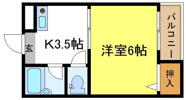 地下鉄谷町線出戸駅5階建築31年の間取り