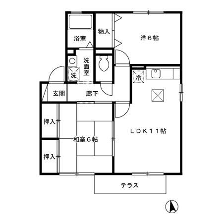 フモトブラッサム2棟の間取り