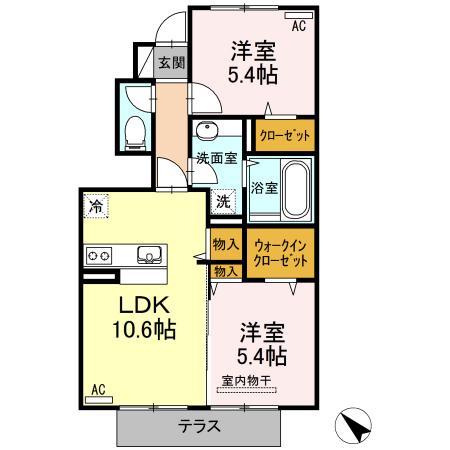 セジュールアイ2B棟の間取り