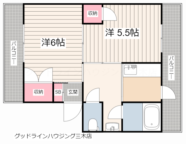 東マンションの間取り