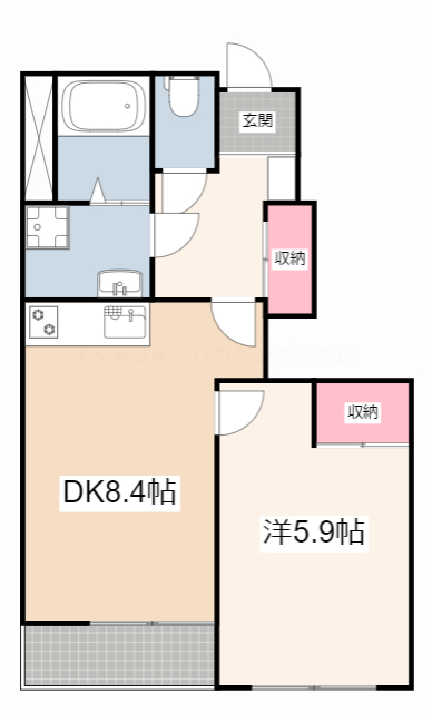 兵庫県加東市南山３丁目（アパート）の賃貸物件の間取り