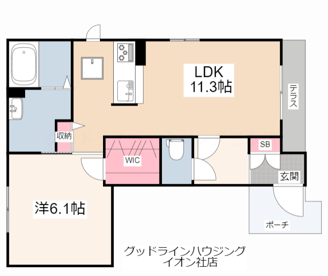 エクラシエ上中C棟の間取り