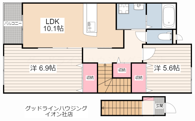 兵庫県加東市上中３丁目（アパート）の賃貸物件の間取り