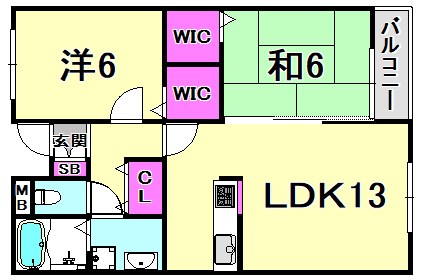 ソレアード甲東園の間取り