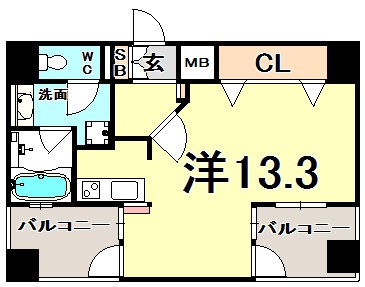 プレジール三ノ宮の間取り