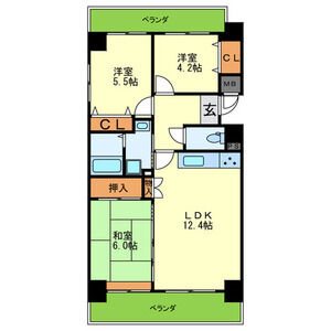 兵庫県神戸市灘区徳井町５丁目（マンション）の賃貸物件の間取り