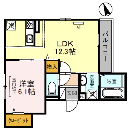 兵庫県尼崎市長洲中通２丁目（アパート）の賃貸物件の間取り