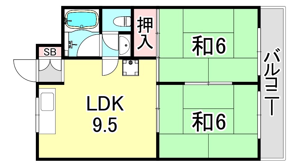 兵庫県西宮市神原（マンション）の賃貸物件の間取り