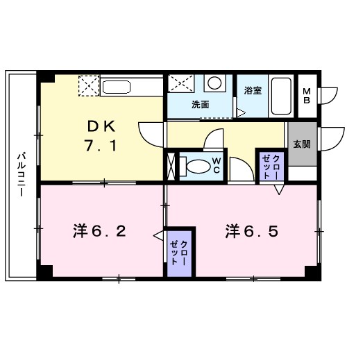 兵庫県尼崎市武庫元町３丁目（マンション）の賃貸物件の間取り