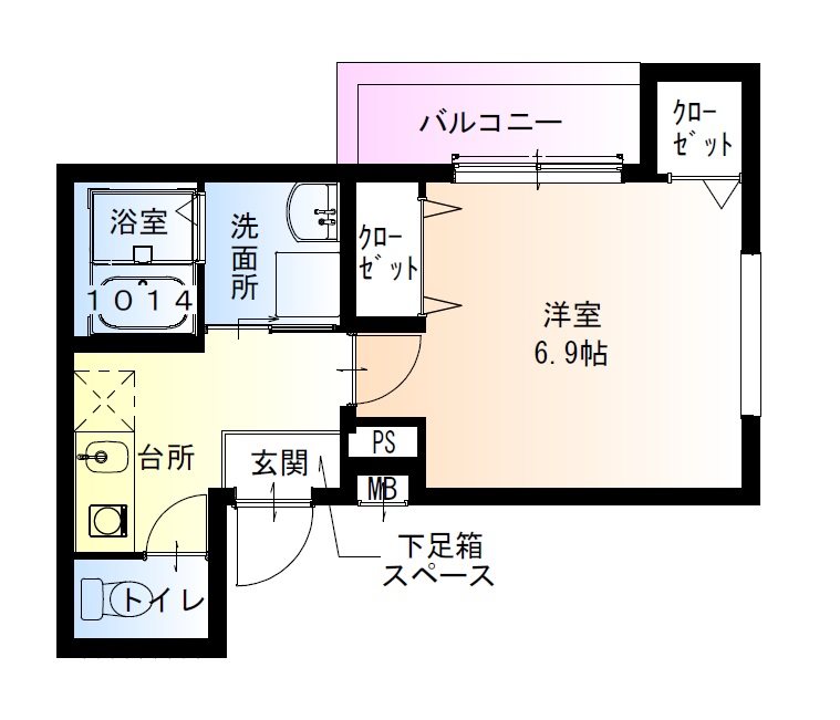 兵庫県尼崎市東園田町５丁目（アパート）の賃貸物件の間取り