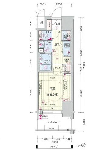 プレサンスジェネ新神戸ステーションフロントの間取り