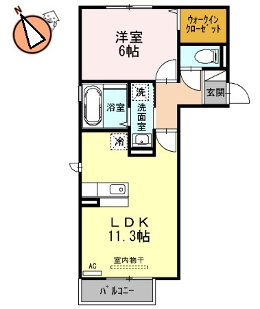 JR徳島線鮎喰駅2階建築13年の間取り