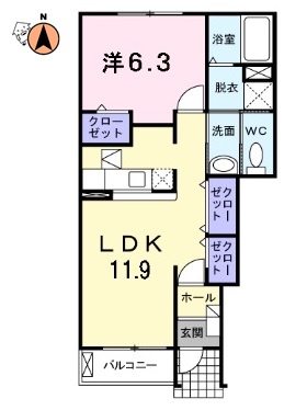 JR徳島線鮎喰駅2階建築17年の間取り