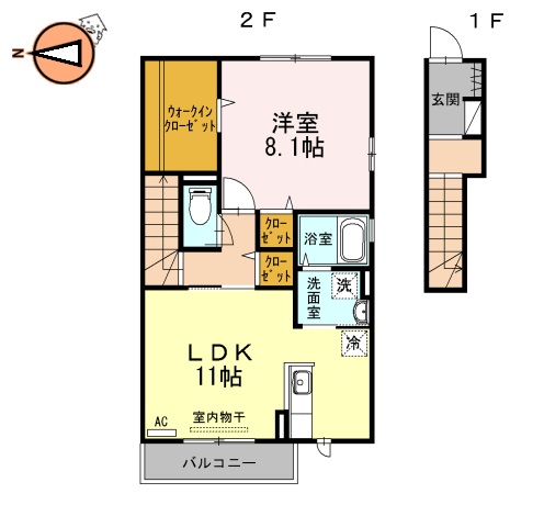 JR徳島線府中駅2階建築11年の間取り