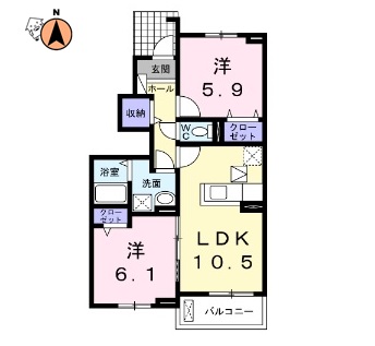 JR徳島線蔵本駅2階建築7年の間取り