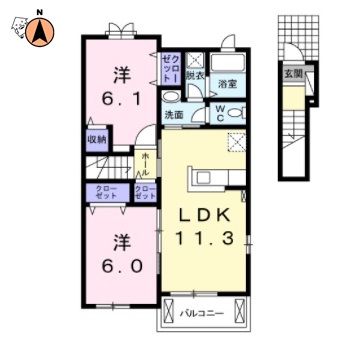 JR牟岐線阿波富田駅2階建築8年の間取り