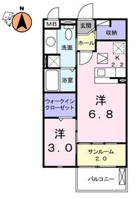 JR徳島線蔵本駅2階建築16年の間取り