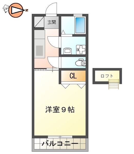 JR牟岐線二軒屋駅2階建築19年の間取り