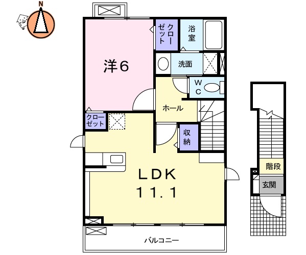 JR徳島線鮎喰駅2階建築11年の間取り