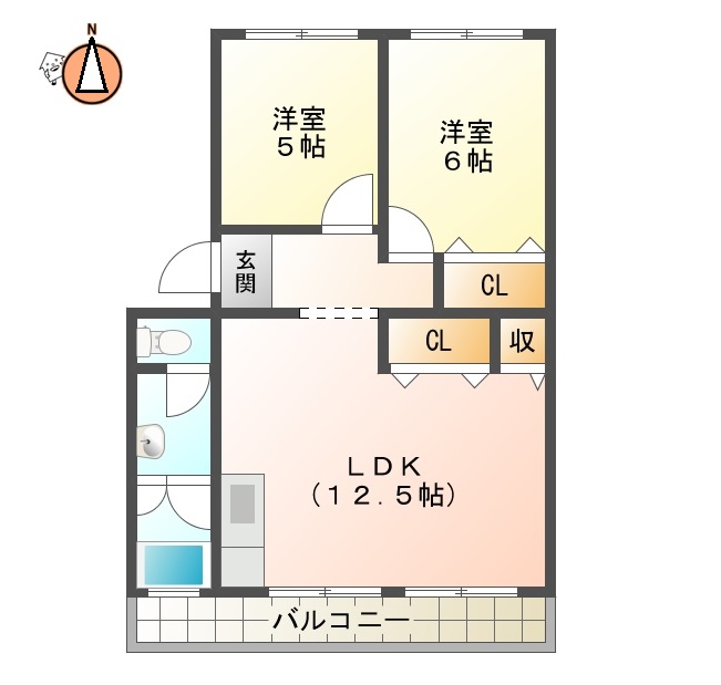 JR徳島線徳島駅4階建築48年の間取り