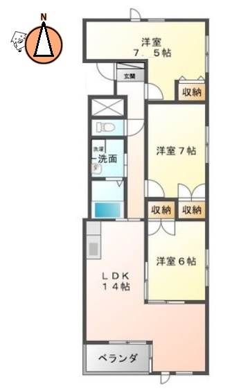 JR徳島線徳島駅5階建築15年の間取り