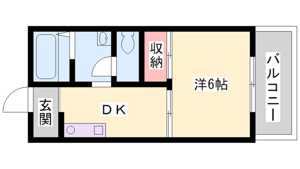 兵庫県高砂市春日野町（アパート）の賃貸物件の間取り