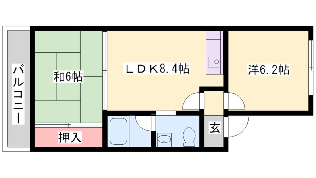 JR山陽本線加古川駅2階建築18年の間取り