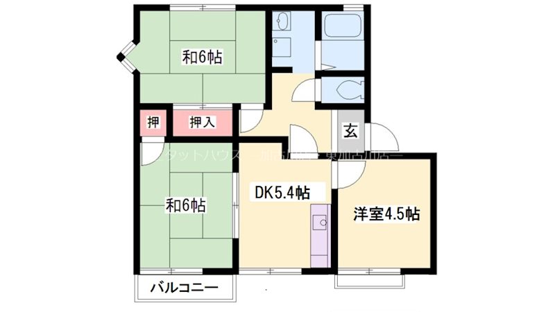 パインコートSEIWAA棟の間取り