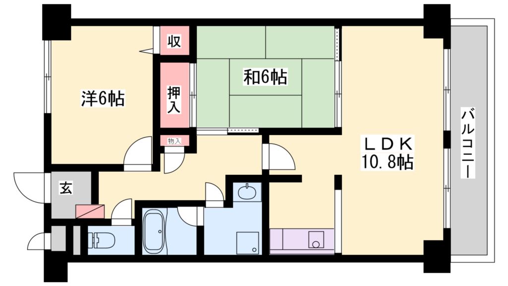 JR山陽本線宝殿駅5階建築35年の間取り