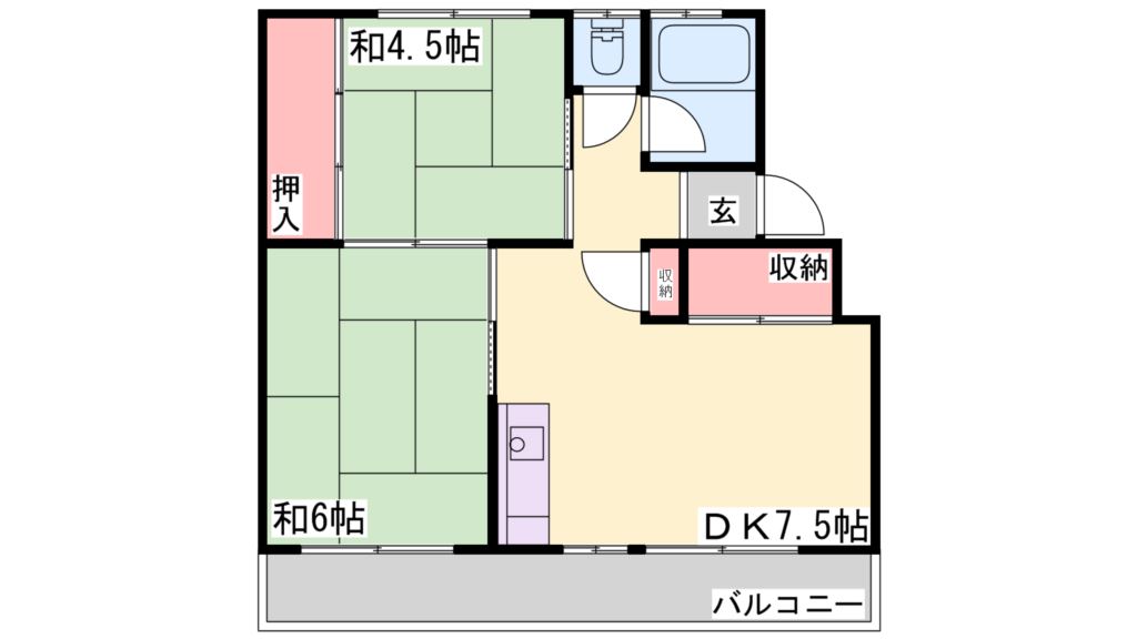 サニーハイツ2号棟の間取り