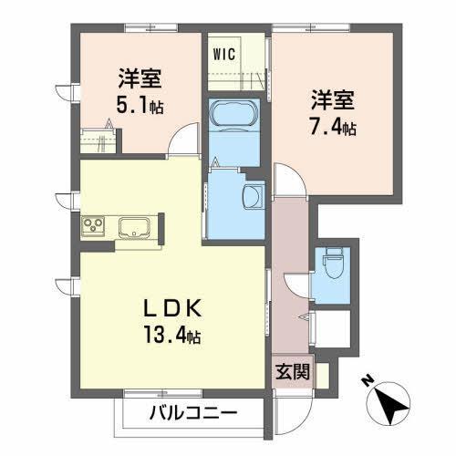 シャーメゾングランBの間取り