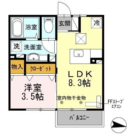 アヴェニール白銀Aの間取り