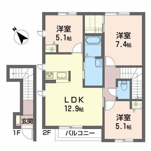 シャーメゾングランBの間取り