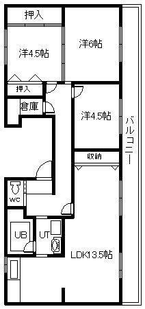 ビレッジハウス神楽岡1号棟の間取り