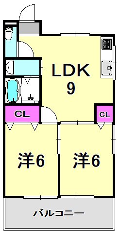 阪急神戸線塚口駅2階建築25年の間取り