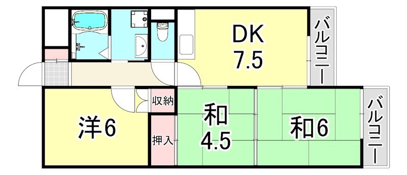 ロイヤル武庫之荘コキンの間取り