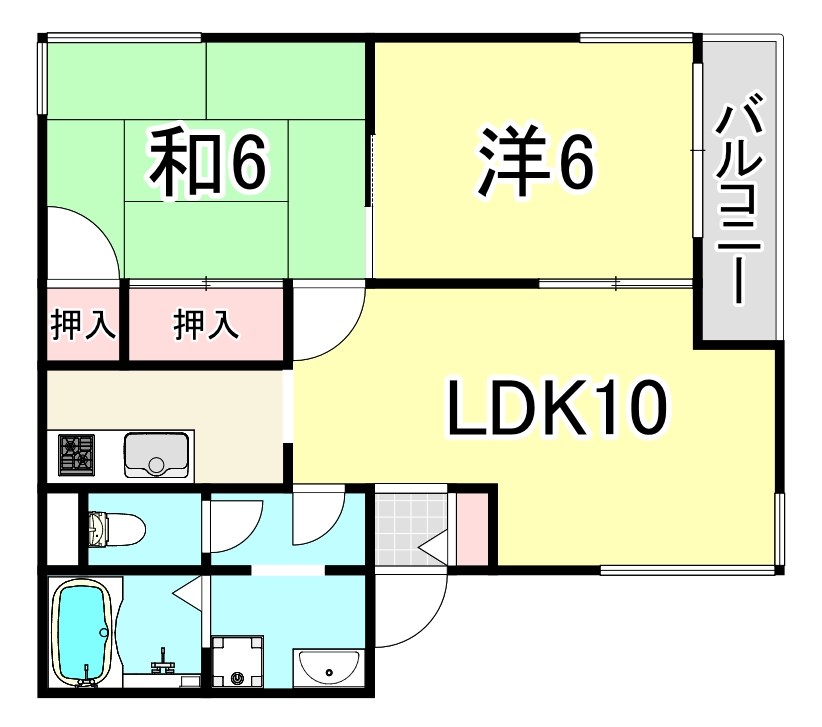 兵庫県尼崎市三反田町２丁目（アパート）の賃貸物件の間取り