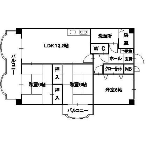 グリーンヒル赤司1の間取り